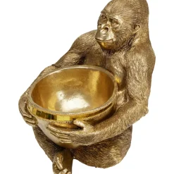 Outlet Deko Figur Gorilla Holding Bowl Gold Deko & Geschenkartikel