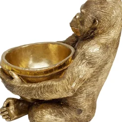 Outlet Deko Figur Gorilla Holding Bowl Gold Deko & Geschenkartikel