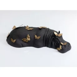 Deko Figur Hippo Butterflies 35Cm Deko & Geschenkartikel