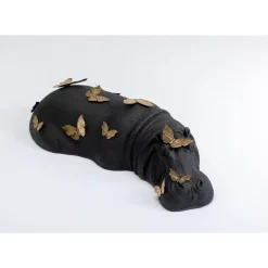 Deko Figur Hippo Butterflies 35Cm Deko & Geschenkartikel