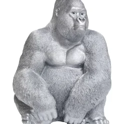 Hot Deko Figur Monkey Gorilla Side Xl Silber Matt Deko & Geschenkartikel