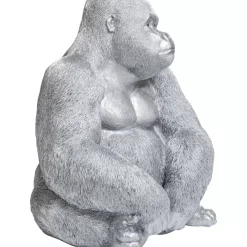 Hot Deko Figur Monkey Gorilla Side Xl Silber Matt Deko & Geschenkartikel