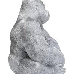 Hot Deko Figur Monkey Gorilla Side Xl Silber Matt Deko & Geschenkartikel