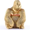 Discount Deko Figur Monkey Gorilla Side Medium Gold Deko & Geschenkartikel