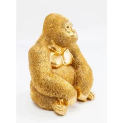 Discount Deko Figur Monkey Gorilla Side Medium Gold Deko & Geschenkartikel