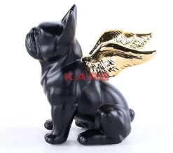 Sale Deko Figur Sitting Angel Dog Gold-Schwarz Deko & Geschenkartikel