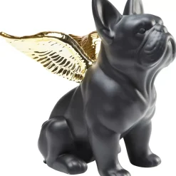 Sale Deko Figur Sitting Angel Dog Gold-Schwarz Deko & Geschenkartikel