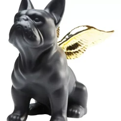 Sale Deko Figur Sitting Angel Dog Gold-Schwarz Deko & Geschenkartikel