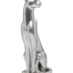 Hot Deko Figur Sitting Leopard Silber 150Cm Deko & Geschenkartikel