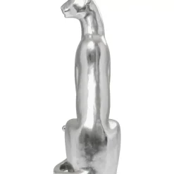 Hot Deko Figur Sitting Leopard Silber 150Cm Deko & Geschenkartikel