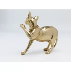New Deko Figur Standing Cat Audrey Gold 29Cm Deko & Geschenkartikel
