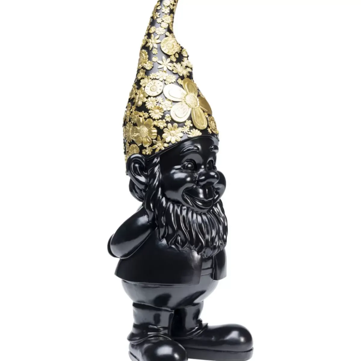 Clearance Deko Figur Zwerg Standing Schwarz Gold 61Cm Deko & Geschenkartikel