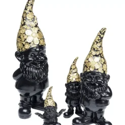Clearance Deko Figur Zwerg Standing Schwarz Gold 61Cm Deko & Geschenkartikel