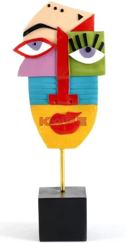 Sale Deko Objekt Abstract Face Multicolour 52Cm Deko & Geschenkartikel