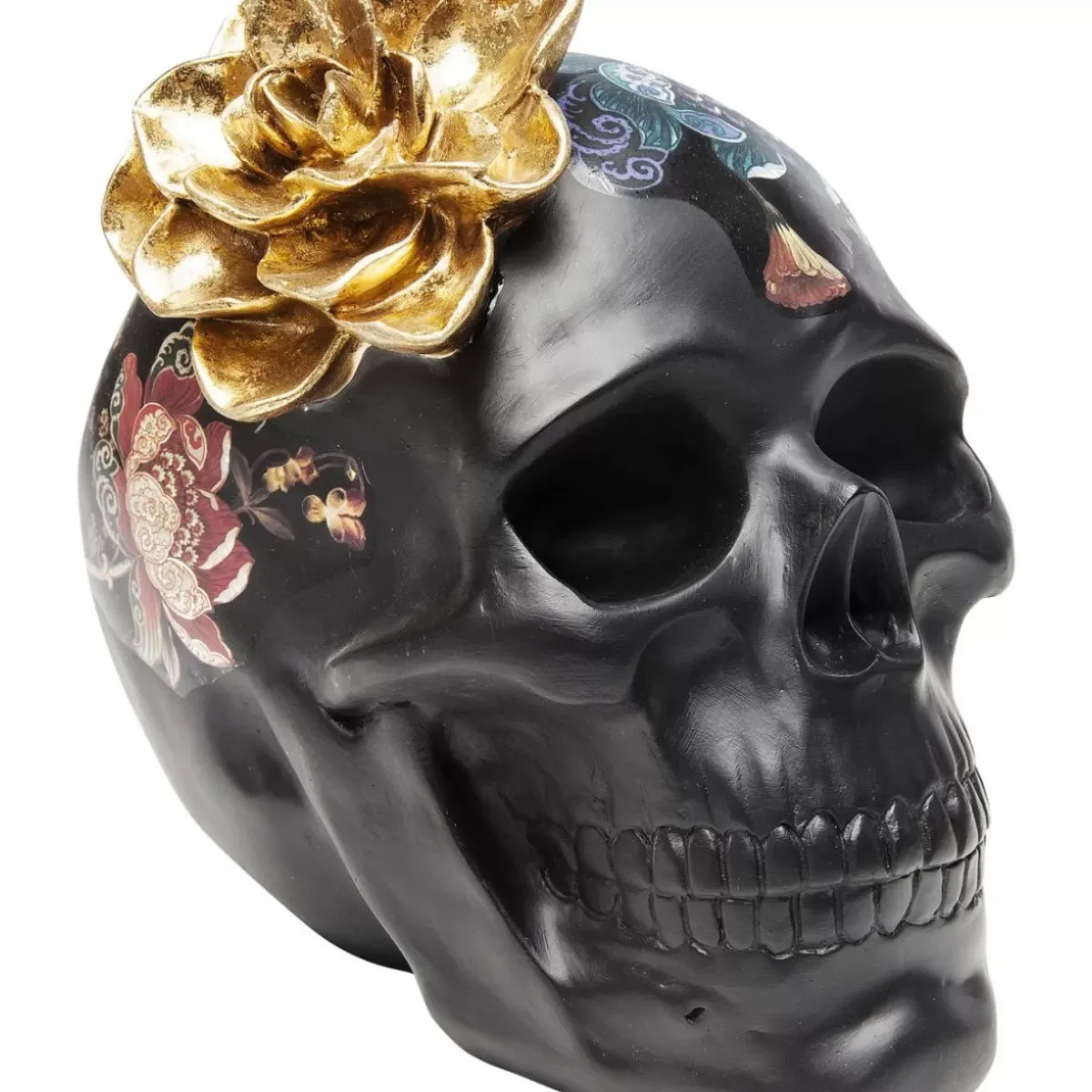 Sale Deko Objekt Flower Skull 22Cm Deko & Geschenkartikel