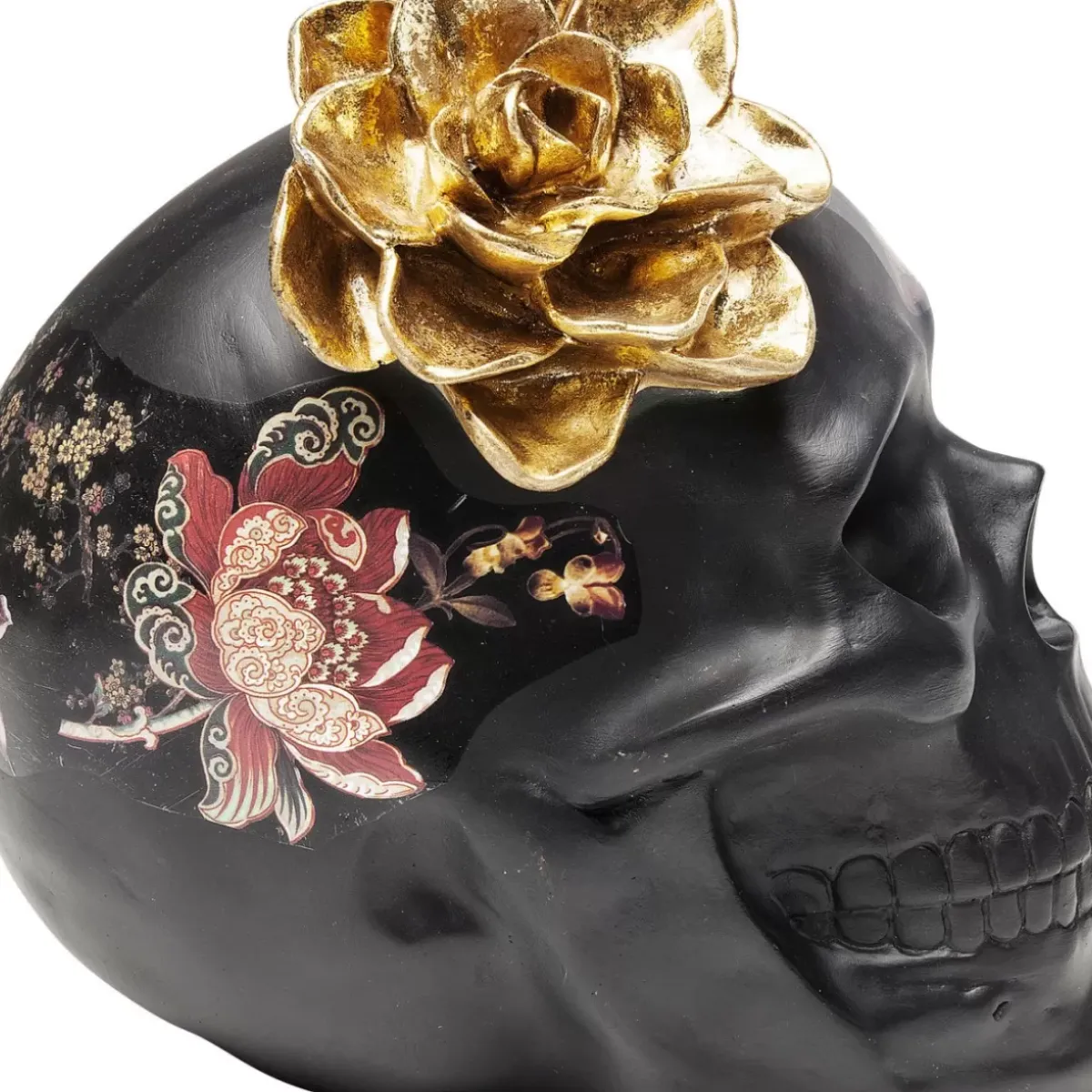 Sale Deko Objekt Flower Skull 22Cm Deko & Geschenkartikel