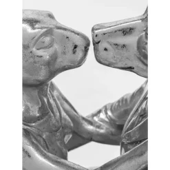 Hot Deko Objekt Kissing Rabbit And Dog Silber Deko & Geschenkartikel