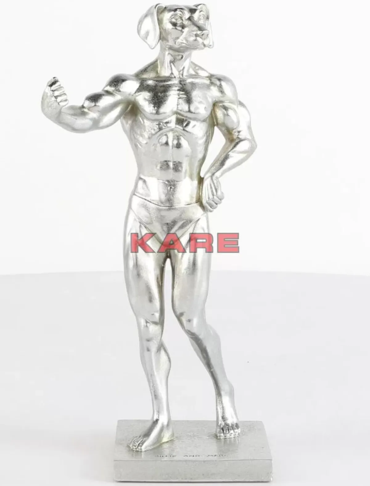 Outlet Deko Objekt Muscle Dog Silber Deko & Geschenkartikel