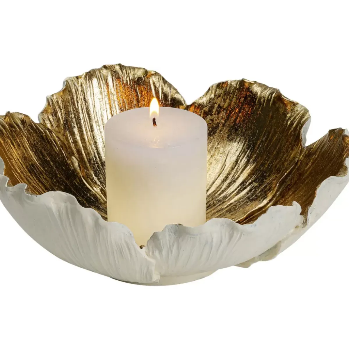 Outlet Deko Schale Flower Bloom Creme Gold O25Cm Deko & Geschenkartikel
