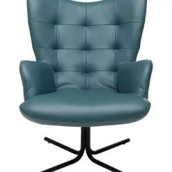 Online Drehsessel Oscar Leder Blau Sessel