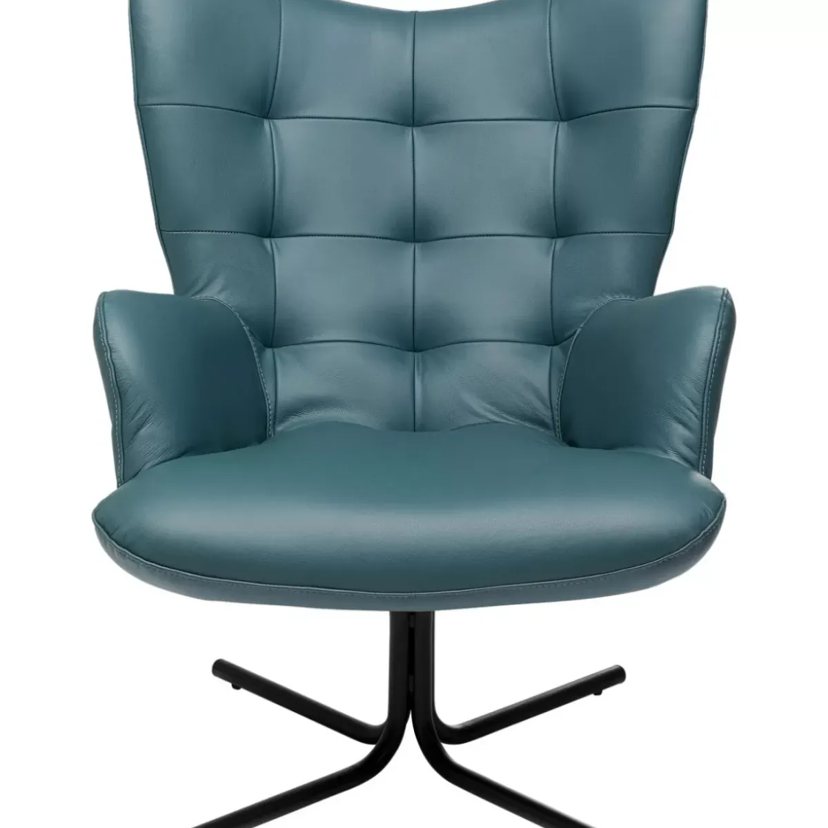 Online Drehsessel Oscar Leder Blau Sessel
