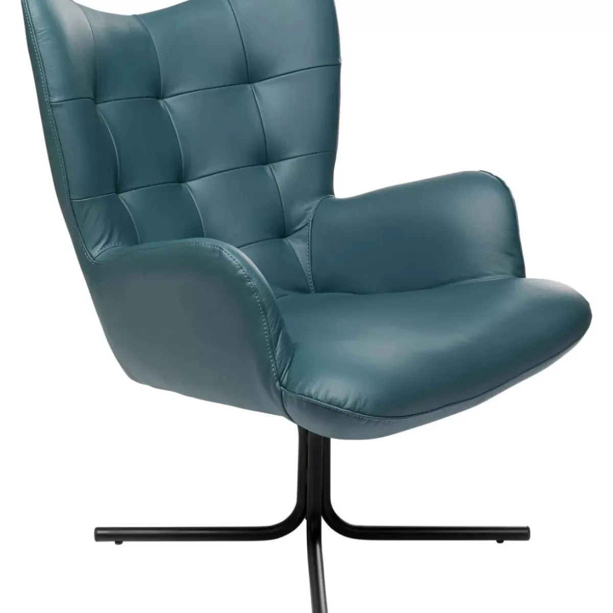 Online Drehsessel Oscar Leder Blau Sessel