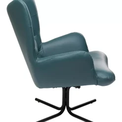 Online Drehsessel Oscar Leder Blau Sessel