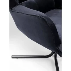 Online Drehsessel Oscar Velvet Schwarz Sessel