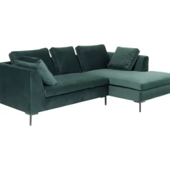 Discount Ecksofa Gianni Small Velvet Dunkelgrun Rechts Sofas & Couches