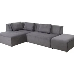 Clearance Ecksofa Infinity Ottomane Cord Grau Links Sofas & Couches