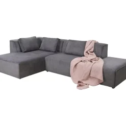 Clearance Ecksofa Infinity Ottomane Cord Grau Links Sofas & Couches