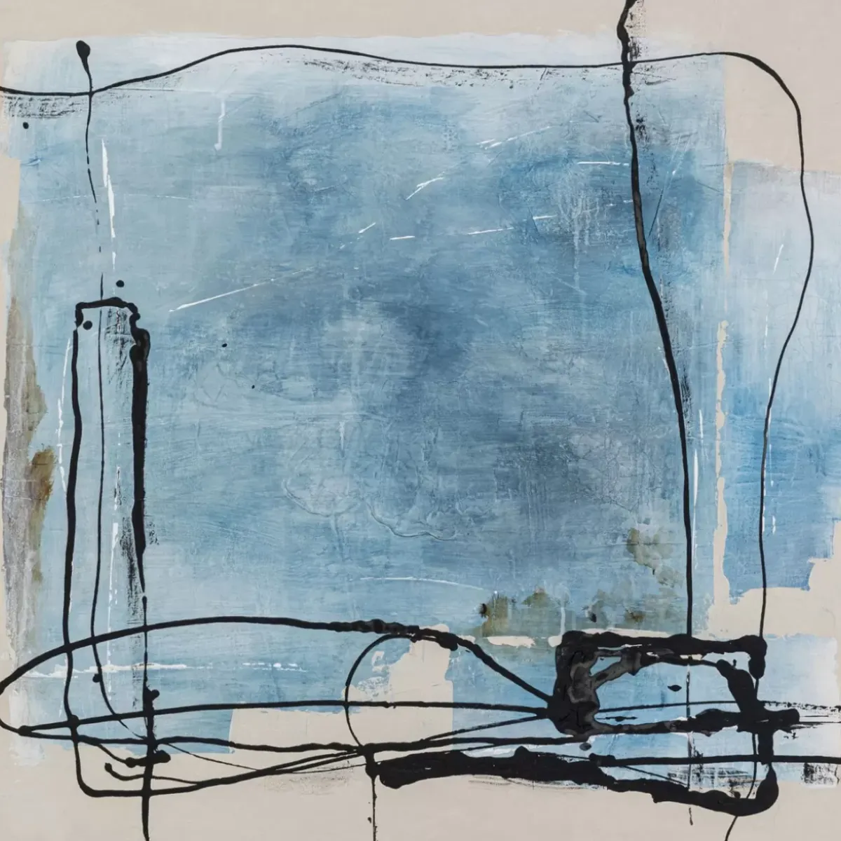 Clearance Gerahmtes Bild Dust Blau 100X100Cm Bilder