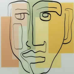 Best Glasbild Art Face Pastell 100X100Cm Bilder