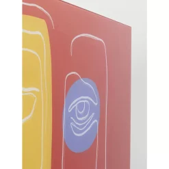 Clearance Glasbild Art Face Rot 100X100Cm Bilder
