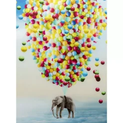 New Glasbild Balloon Elephant 100X150Cm Bilder