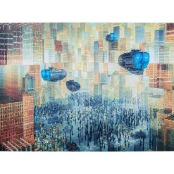 New Glasbild 3D Future City 150X100Cm Bilder