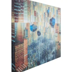 New Glasbild 3D Future City 150X100Cm Bilder