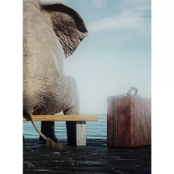 New Glasbild Elephant Journey 60X40Cm Bilder