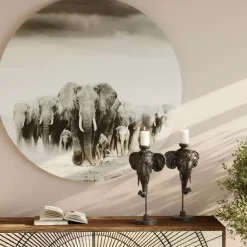 Online Glasbild Elephant Walk O120Cm Bilder