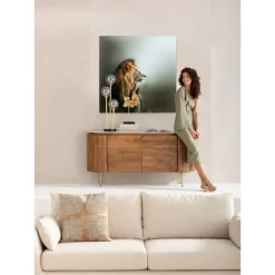 Outlet Glasbild Lion King 100X100Cm Bilder