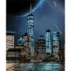 Clearance Glasbild Night Skyline 90X120Cm Bilder
