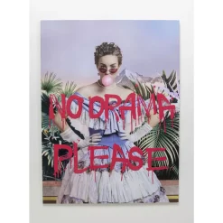 New Glasbild No Drama 90X120Cm Bilder