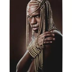 Hot Glasbild Traditional Beads Man 100X150Cm Bilder