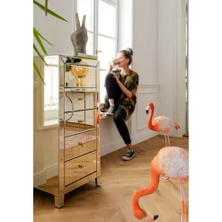 New Hochkommode Luxury Champagne 5 Schube Kommoden & Sideboards