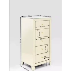 New Hochkommode Luxury Champagne 5 Schube Kommoden & Sideboards