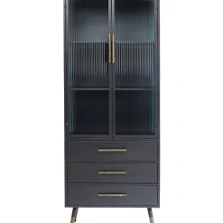 Outlet Hochschrank La Gomera 2 Turen 3 Schube Regale