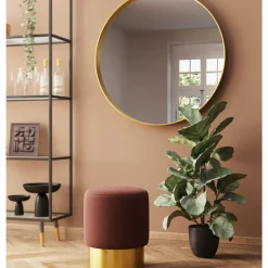 Discount Hocker Cherry Lina Braun Brass O35Cm Sitzbänke