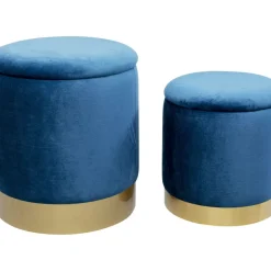 Best Hocker Cherry Storage Blau Brass (2/Set) Sitzbänke