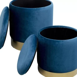 Best Hocker Cherry Storage Blau Brass (2/Set) Sitzbänke