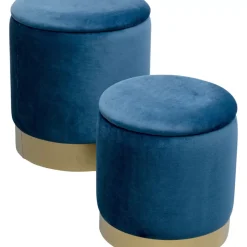 Best Hocker Cherry Storage Blau Brass (2/Set) Sitzbänke